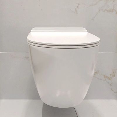 Rea Carter miska WC z deską wolnoopadającą wisząca bez kołnierza spłukiwanie wirowe biały połysk REA-C4801
