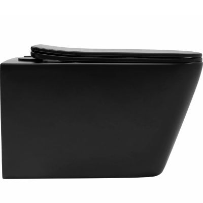 Rea Julio miska WC z deską wolnoopadającą wisząca bez kołnierza czarny REA-C6550