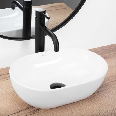 Rea Amelia umywalka 38x26 cm owalna biała REA-U3322
