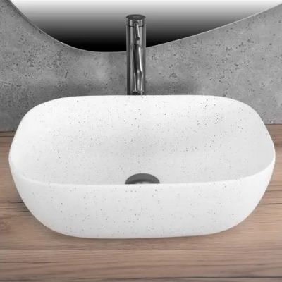 Rea Belinda umywalka 46,5x33 cm prostokątna nablatowa imitacja kamienia REA-U4001