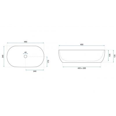 Rea Amelia umywalka 48x34,5 cm owalna nablatowa imitacja kamienia REA-U0625