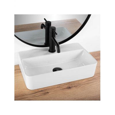 Rea Naomi umywalka 45,5x28,5 cm półokrągła ścienna-nablatowa biała REA-U0630