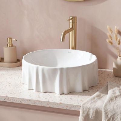 Rea Anastazja umywalka 38.5x38.5 cm okrągła nablatowa biała REAU0639