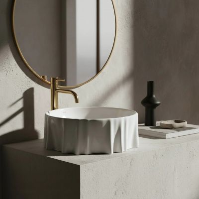 Rea Anastazja umywalka 38.5x38.5 cm okrągła nablatowa biała REAU0639