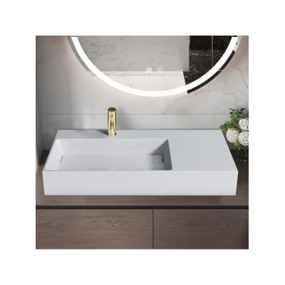 Rea Archi umywalka 89x48 cm prostokątna ścienna-nablatowa biała REA-U4301