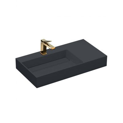 Rea Archi umywalka 75x43 cm prostokątna nablatowa szary mat REA-U4303
