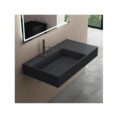 Rea Archi umywalka 89,5x48 cm prostokątna nablatowa szary mat REA-U4304