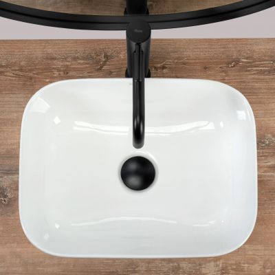 Rea Demi Mini umywalka 40,5x31 cm nablatowa prostokątna biała REA-U5064