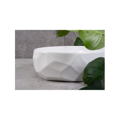 Rea Maya umywalka 60x39 cm owalna nablatowa biała REA-U5660