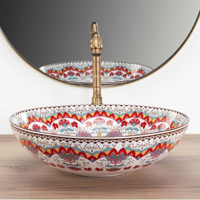 Rea Peru umywalka 42x42 cm okrągła nablatowa REA-U6031