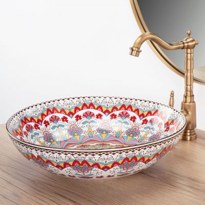 Rea Peru umywalka 42x42 cm okrągła nablatowa REA-U6031