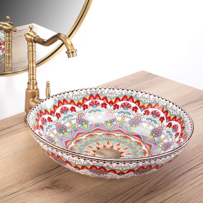 Rea Peru umywalka 42x42 cm okrągła nablatowa REA-U6031