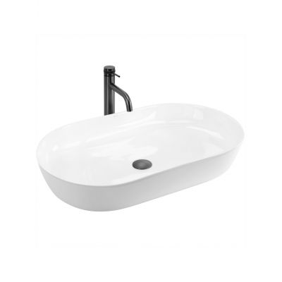 Rea Cleo umywalka 70x39 cm owalna nablatowa biała REA-U6215