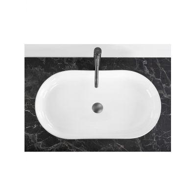 Rea Cleo umywalka 70x39 cm owalna nablatowa biała REA-U6215