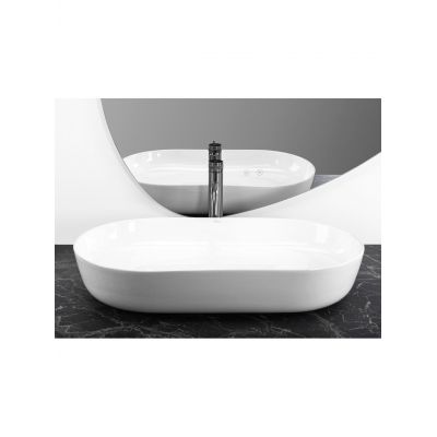 Rea Cleo umywalka 70x39 cm owalna nablatowa biała REA-U6215
