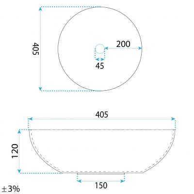 Rea Anika umywalka 40.5x40.5 cm okrągła nablatowa biała REAU6367