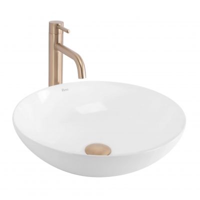 Rea Anika umywalka 40.5x40.5 cm okrągła nablatowa biała REAU6367
