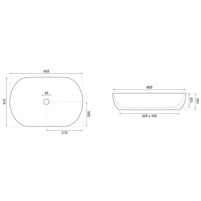 Rea Belinda Cooper umywalka 60,5x41 cm owalna nablatowa czarny-miedziany REA-U6383