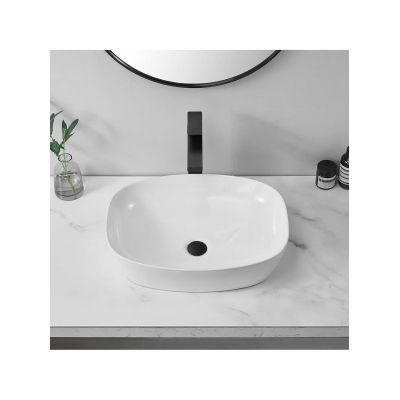 Rea Freja umywalka 51x39,5 cm owalna nablatowa biała REA-U6616