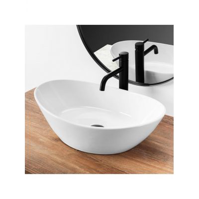 Rea Kate umywalka 55,5x33,5 cm owalna nablatowa biała REA-U6801