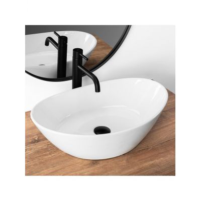 Rea Kate umywalka 55,5x33,5 cm owalna nablatowa biała REA-U6801
