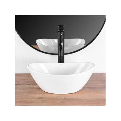 Rea Kate umywalka 36,5x24,5 cm owalna nablatowa biała REA-U6803