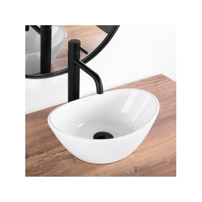Rea Kate umywalka 36,5x24,5 cm owalna nablatowa biała REA-U6803