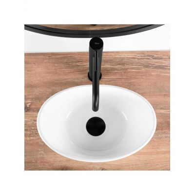 Rea Kate umywalka 36,5x24,5 cm owalna nablatowa biała REA-U6803