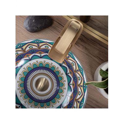 Rea Aztec umywalka 40x40 cm okrągła nablatowa multikolor REA-U7501