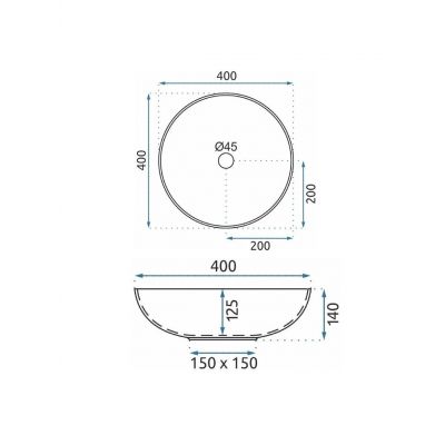 Rea Aztec umywalka 40x40 cm okrągła nablatowa multikolor REA-U7501
