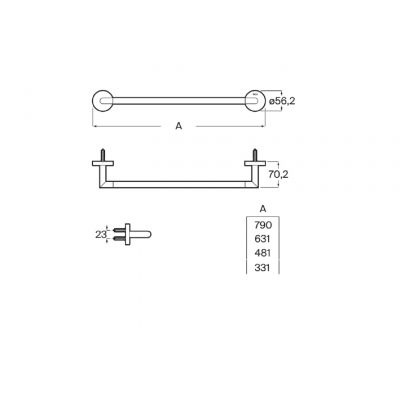Roca Hotel's drążek na ręcznik złoty A817575RG0