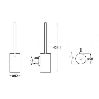 Roca Hotel's szczotka toaletowa ścienna czarna A817587CN0