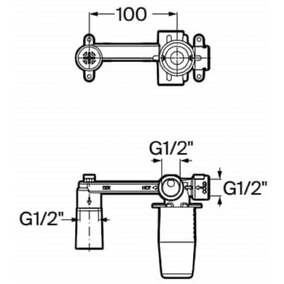 Roca Kay element podtynkowy baterii A525233403