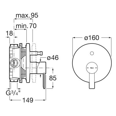 Roca Targa bateria wannowo-prysznicowa podtynkowa chrom A5A0B5FC00