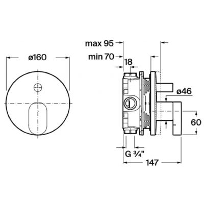 Roca Kay bateria wannowo-prysznicowa podtynkowa chrom A5A0B7GC00