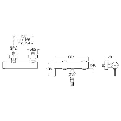 Roca Ona bateria prysznicowa ścienna biały mat A5A219EB00