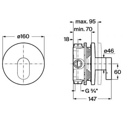 Roca Kay bateria prysznicowa podtynkowa chrom A5A2B7GC00