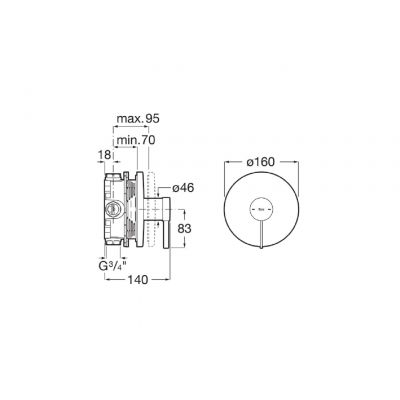 Roca Ona bateria prysznicowa podtynkowa A5A2B9ESM0
