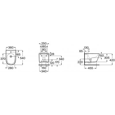 Roca Meridian bidet wiszący biały A357745620