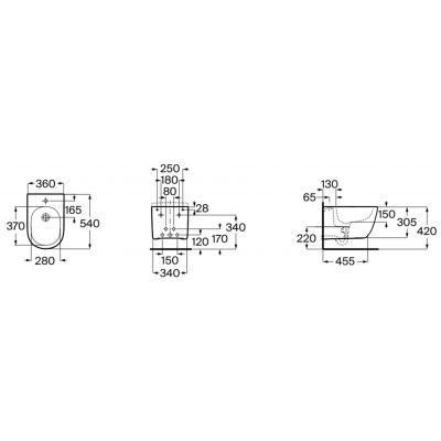 Roca Meridian bidet wiszący biały A357745S00