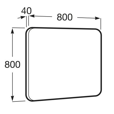 Roca Luna lustro 80x80 cm kwadratowe z oświetleniem czarny A812422000