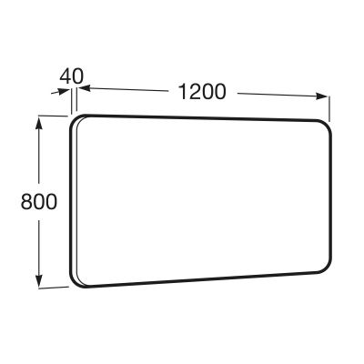 Roca Luna lustro 120x80 cm prostokątne z oświetleniem czarny A812424000