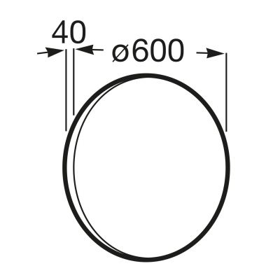 Roca Luna lustro 60x60 cm okrągłe z oświetleniem czarny A812425000