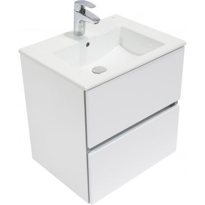 Roca Cube zestaw łazienkowy Unik 65 cm umywalka z szafką wiszącą biały połysk A85119B806