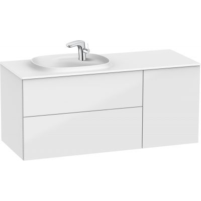 Roca Beyond Unik zestaw łazienkowy 120 cm umywalka z szafką lewa biały połysk A851391806