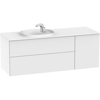 Roca Beyond Unik zestaw łazienkowy 140 cm umywalka z szafką lewa biały połysk A851393806