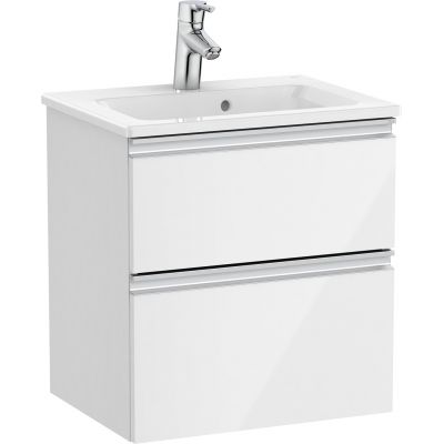 Roca Gap-N Compacto Unik zestaw łazienkowy 50 cm umywalka z szafką biały połysk A851494806