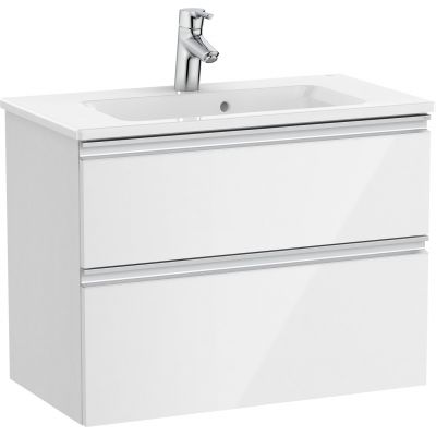 Roca Gap-N Compacto Unik zestaw łazienkowy 70 cm umywalka z szafką biały połysk A851496806