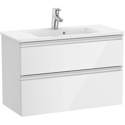 Roca Gap-N Compacto Unik zestaw łazienkowy 80 cm umywalka z szafką biały połysk A851497806