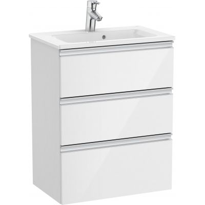Roca Gap-N Compacto Unik zestaw łazienkowy 60 cm umywalka z szafką biały połysk A851498806